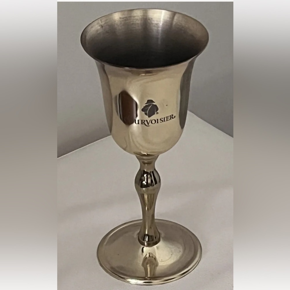 COURVOISIER GOLDTONED 8 INCH GOBLET CHALICE